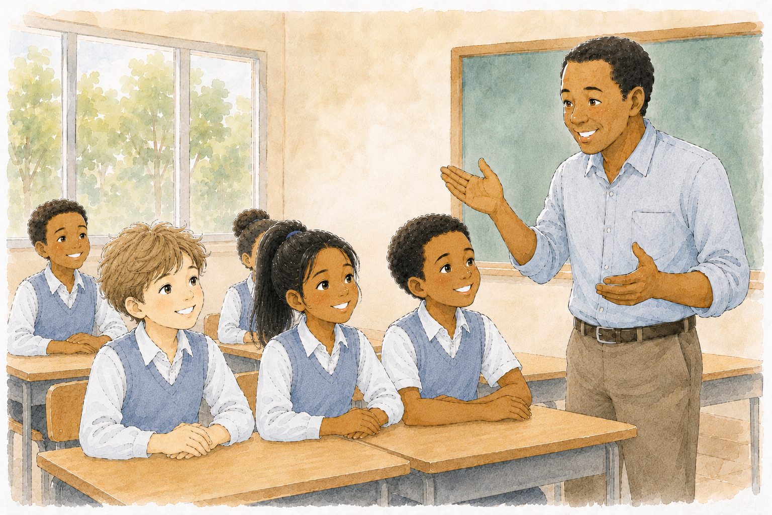 Le professeur et les élèves en classe